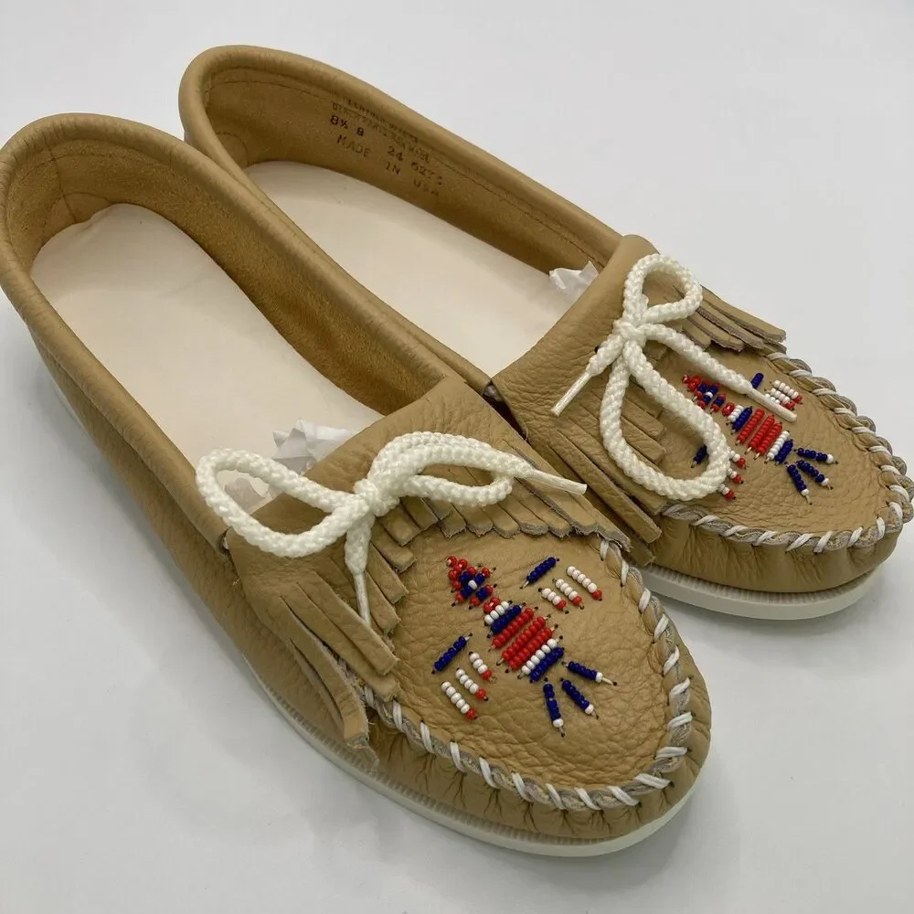 Made In USA Thunderbird Boat Moccasins Ladies Women’s Size 8.5 Leather 24 6275